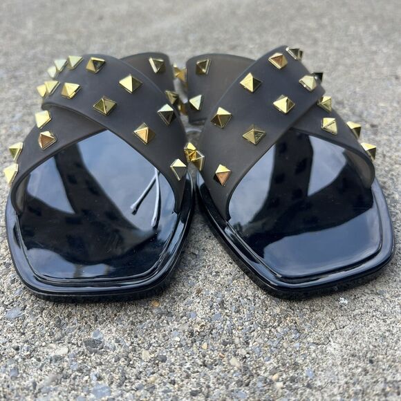 NWOB Steve Madden Tace Slip On Flat Studded Sandals - Picture 2 of 9